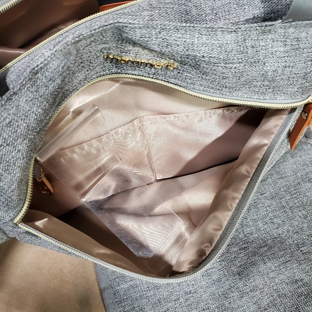 mommore Gray Breast Pump Diapaer Bag With Changing Mat